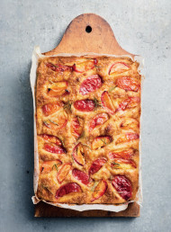 Sweet Focaccia with Nectarines and Toasted Fennel Seed 