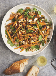 Roasted Carrots with Walnuts and Watercress