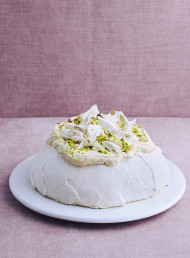 Lemon Syllabub, Pistachio and Almond Nougat Pavlova