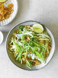 Crunchy Green Slaw with Tortilla Chips