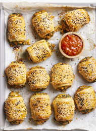 Lots of Veg and Three-cheese Not-sausage-rolls