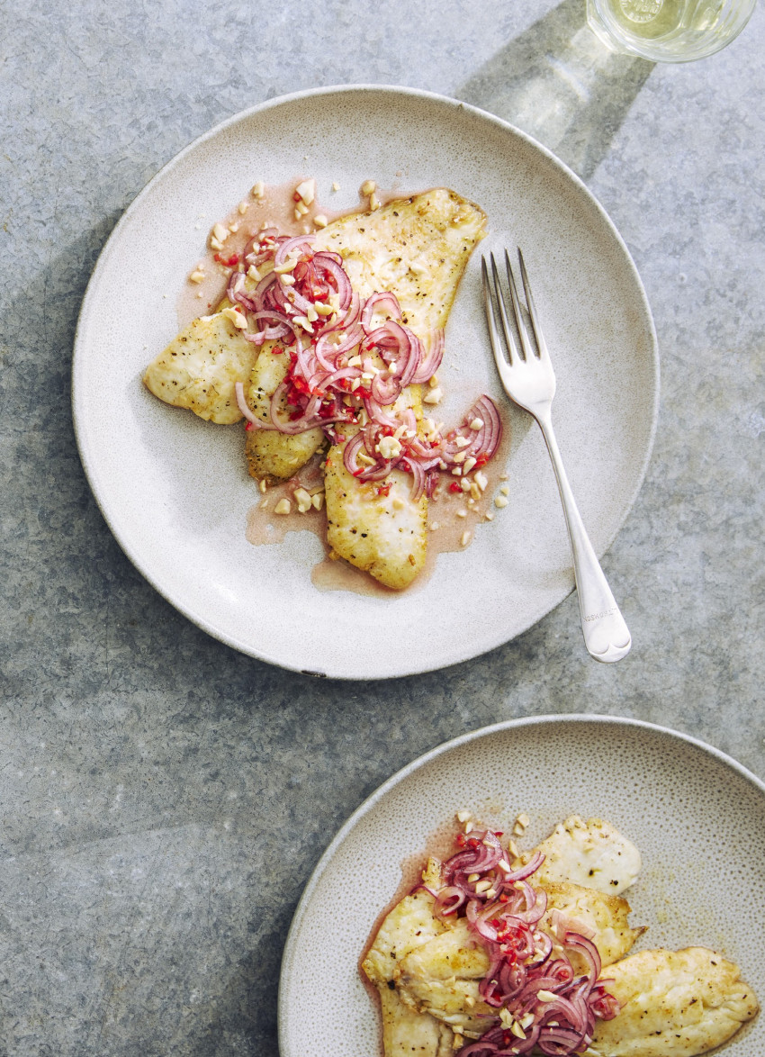 Pan-fried Fish with Lime and Chilli Dressing