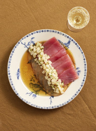 Market Fish with Pickled Pear and Vermouth Dressing