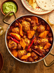 Baked Chicken with Chorizo, Pumpkin and Chilli