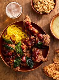 Indian Spiced Fried Chicken with Sticky Tamarind Glaze