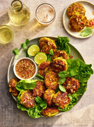 Makrut Lime, Prawn and Corn Cakes with Vietnamese-style Dipping Sauce 