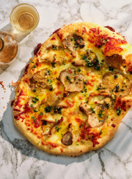 Oyster Mushroom Pizza with Herby Garlic Butter Drizzle