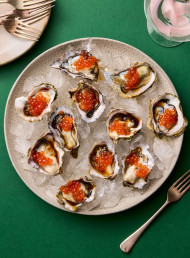 Oysters and Salmon Caviar