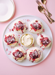 Roasted Fruit and Vanilla Mascarpone Pavlovas