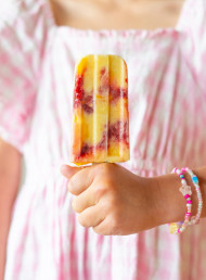Tropical Smoothie Popsicles with Berry Swirl