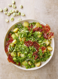 Broad Bean and Potato Salad with Crispy Proscuitto