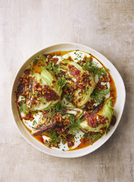 Charred Cabbage Wedges with Chilli Agrodolce, Whipped Ricotta and Smoky Almonds
