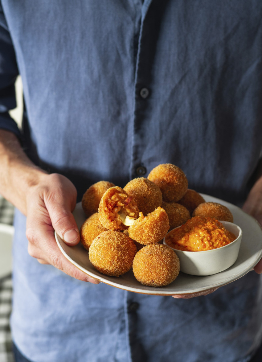 Smoky Chorizo and Mozzarella Arancini