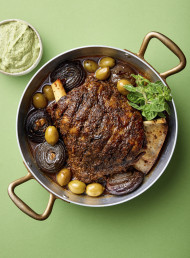 Make-ahead Greek-style Braised Shoulder of Lamb with Olives