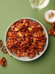 Maple Glazed Nuts and Pretzels