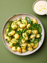 Potato, lots of Herbs and Spinach Salad 