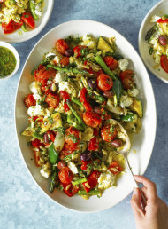 Grilled Vegetable, Goats Cheese and Orzo Salad 