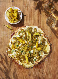 Jalapeño Popper and Tomatillo Salsa Pizza