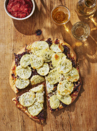 Potato, Caramelised Onion and Rosemary Pizza 