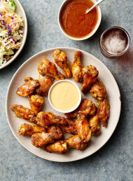 Baked Hot Wings with Two Dips