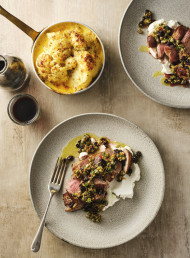 Seared Lamb Rumps with Salsa and Goat’s Cheese 