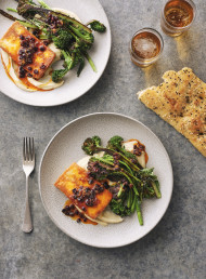 Crispy Fried Haloumi and Broccolini Salad with Smoky Currant and Cumin Dressing