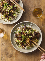Spicy Beef and Rice Noodle Bowls 