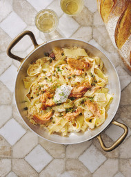 Pappardelle with Hot Smoked Salmon, Fennel and Lemon 