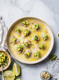 Snapper Crudo with Gin, Basil and Lime