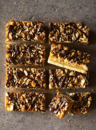 Caramel, Macadamia and Almond Slice 