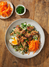 Caramelised Ginger, Maple and Miso Chicken with Toasted Sesame Green Rice 
