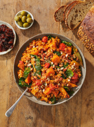 Moroccan Vegetable Stew with Pearl Barley and Chickpeas 