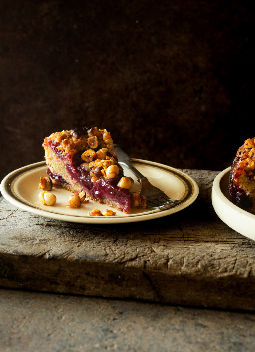 Plum, Orange and Hazelnut Cake