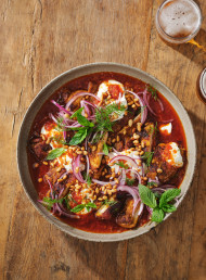 Turkish-spiced Chicken with Warm Tomato Dressing and Yoghurt 