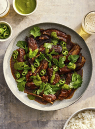 Jammy Coconut and Tamarind Lamb Ribs with Coriander Chutney 