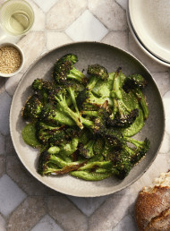 Roasted Broccoli with Green Tahini Sauce 