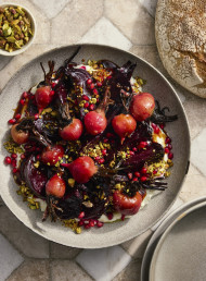 Roasted Beetroot with Pomegranate Dressing and Dilly Yoghurt 