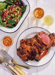 Barbecued Butterflied Lamb with Orange and Sun-dried Tomato Crust 