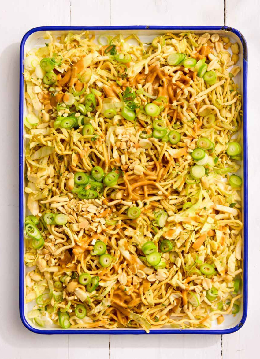 Double Noodle and Cabbage Slaw with Satay Dressing