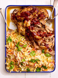 Pulled Pork and Utility Slaw with Smoky Bourbon Barbecue Sauce 