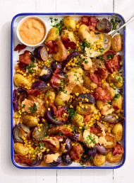 Roasted Potato and Corn Salad with Crispy Bacon 