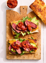 Steak Sandwich with Tomato, Ginger and Chilli Jam 