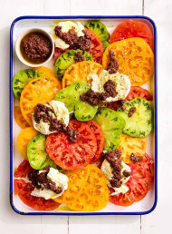 Tomato and Mozzarella Salad with Tapenade Dressing 