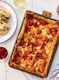 Salami, Roasted Capsicum and Feta Tart 