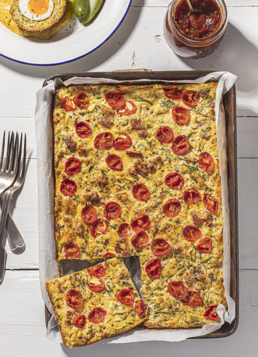 Zucchini, Bacon and Cheddar Slice