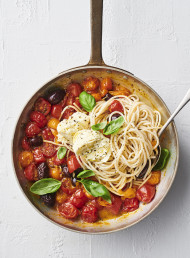 Baked Tomatoes and Spaghetti