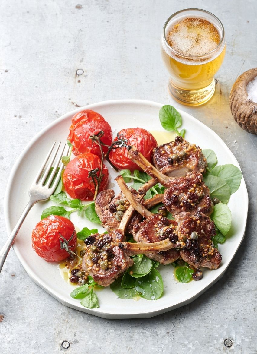 Lamb Cutlets with a Caper and Currant Salsa