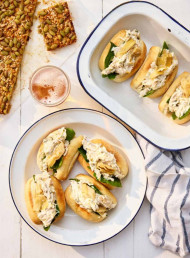 Chicken and Artichoke Rolls with Lemon Caper Mayo 