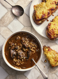 Mushroom Stroganoff Soup with Barley