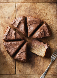 Banana and Coconut Cake with Whipped Chocolate Cream Cheese Icing
